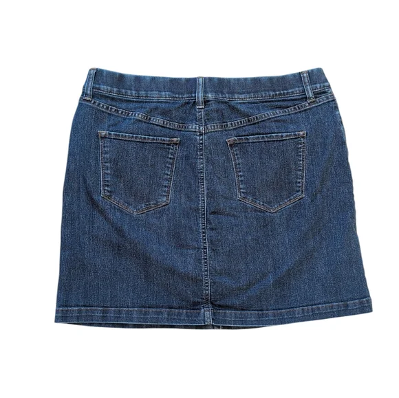 Croft & Barrow Effortless Stretch Denim Jean Skort 14 Blue Built-in Shorts - Picture 9 of 14